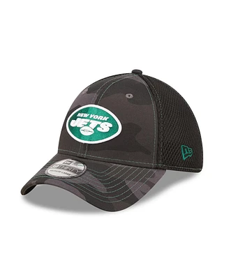 Men's New Era Camo, Black New York Jets Logo Neo 39THIRTY Flex Hat