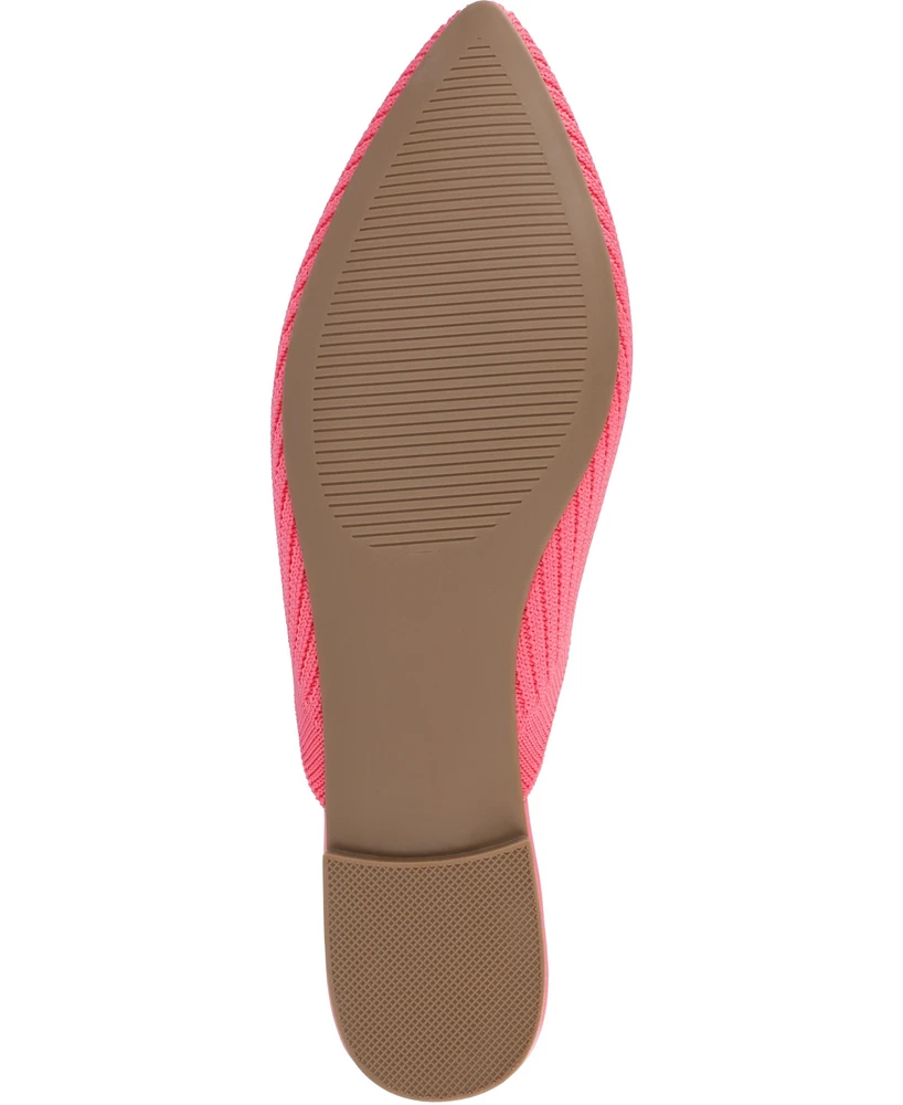 Journee Collection Women's Aniee Wide Width Knit Slip On Mules