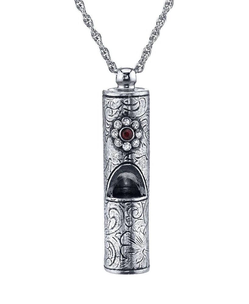 2028 Crystal Flower Whistle Necklace
