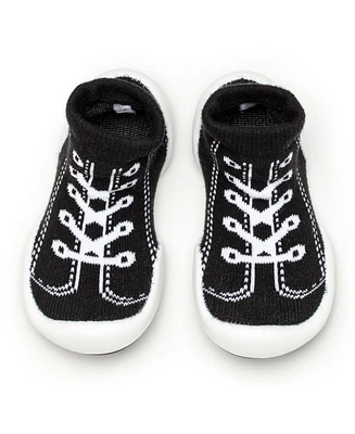 Komuello Infant Girl Boy Breathable Washable Non-Slip Sock Shoes Sneakers - Black