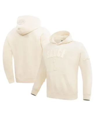 Men's Pro Standard Ahmad Sauce Gardner Cream New York Jets Player Name and Number Pullover Hoodie