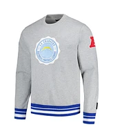 Men's Pro Standard Heather Gray Los Angeles Chargers Crest Emblem Pullover Sweatshirt