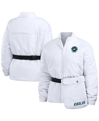 Women's Wear by Erin Andrews White Philadelphia Eagles Packaway Full-Zip Puffer Jacket