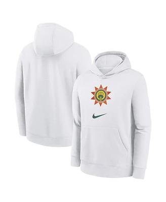 Big Boys Nike White Distressed San Antonio Spurs 2023/24 City Edition Essential Pullover Hoodie