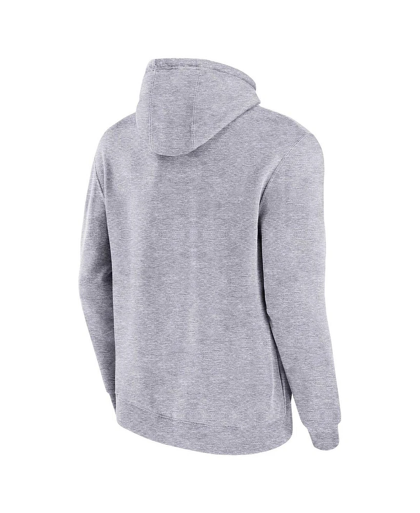 Men's Mitchell & Ness Heather Gray Distressed Philadelphia Eagles Pocket Passer Pullover Hoodie