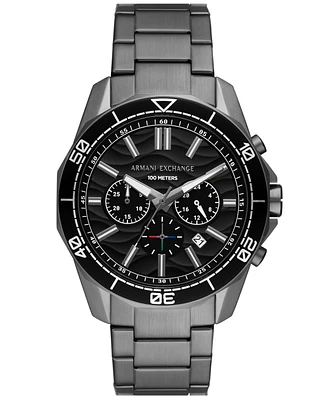A|X Armani Exchange Men's Chronograph Gunmetal Stainless Steel Watch 44mm