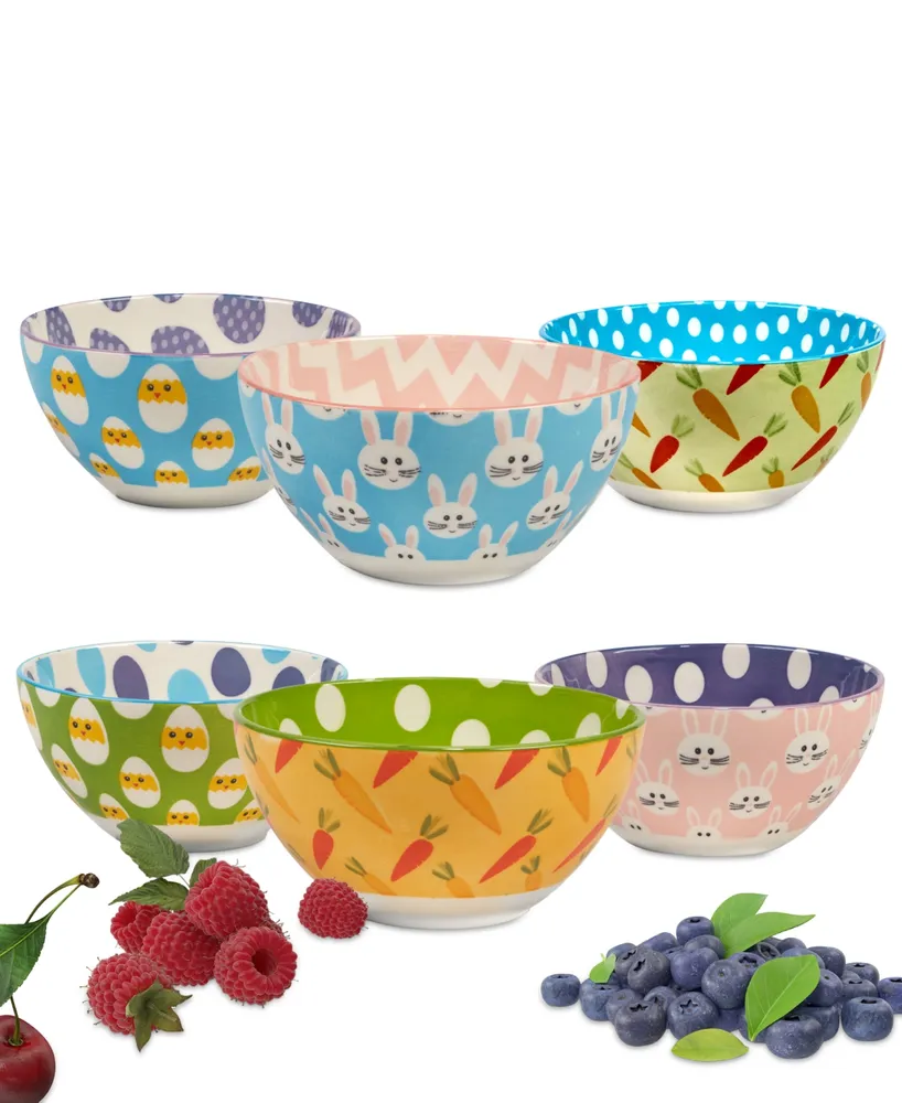 Certified International Easter Patterned Bowls, Set of 6