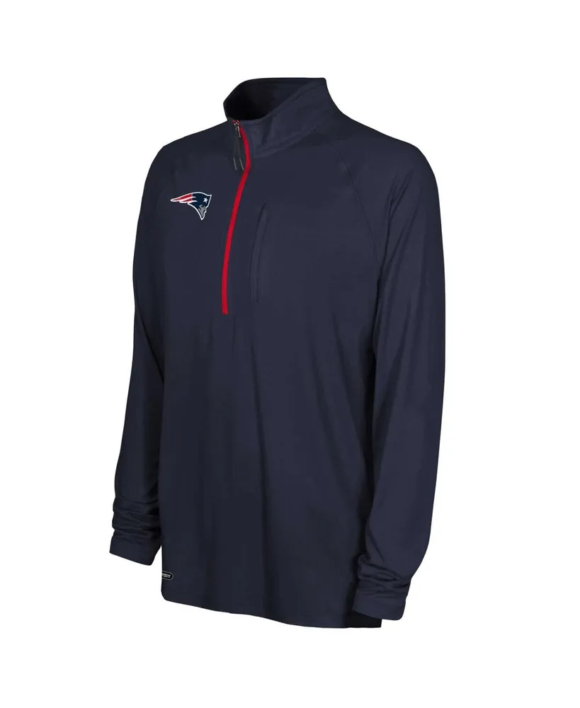 Men's Navy New England Patriots Combine Authentic Raglan Quarter-Zip Top