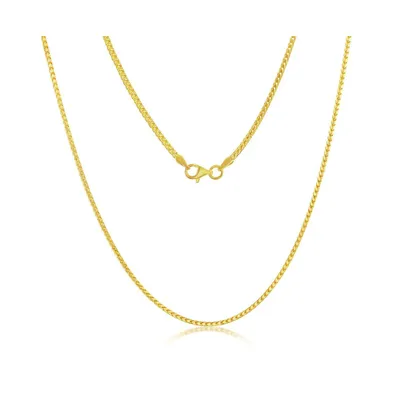 Franco Chain 1.5mm Sterling Silver or Gold Plated Over 22" Necklace