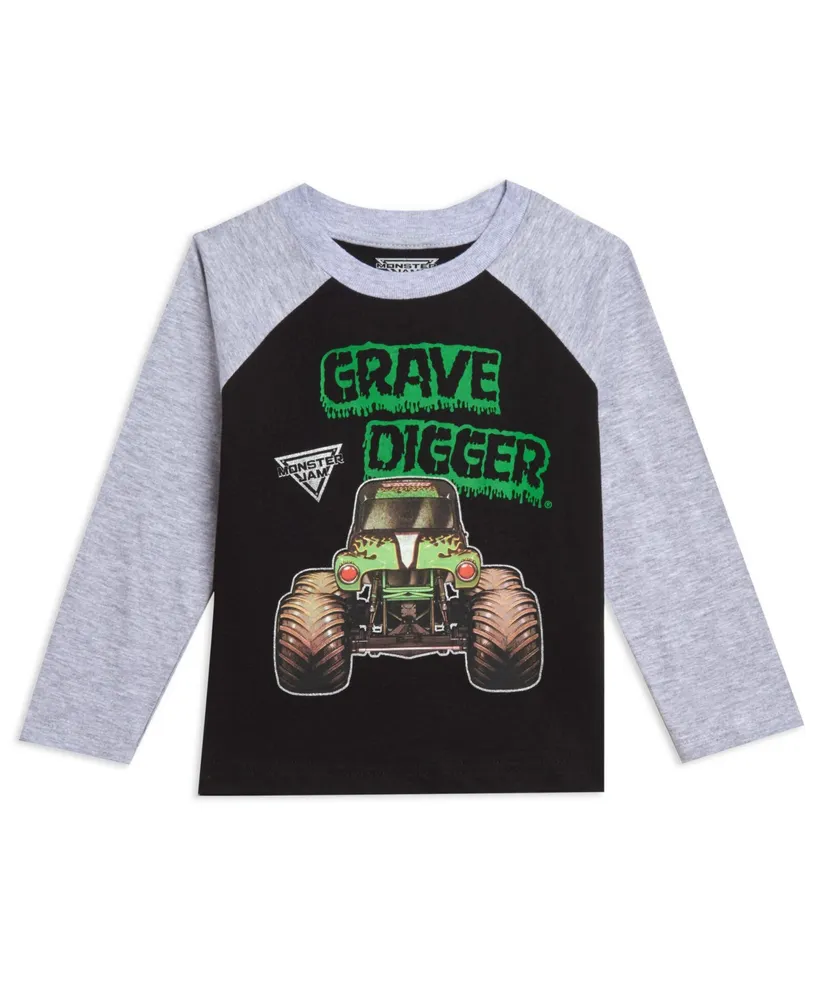 Monster Jam Little Boys 2 Pack Long Sleeve Graphic T-Shirts Multicolored Toddler|Child