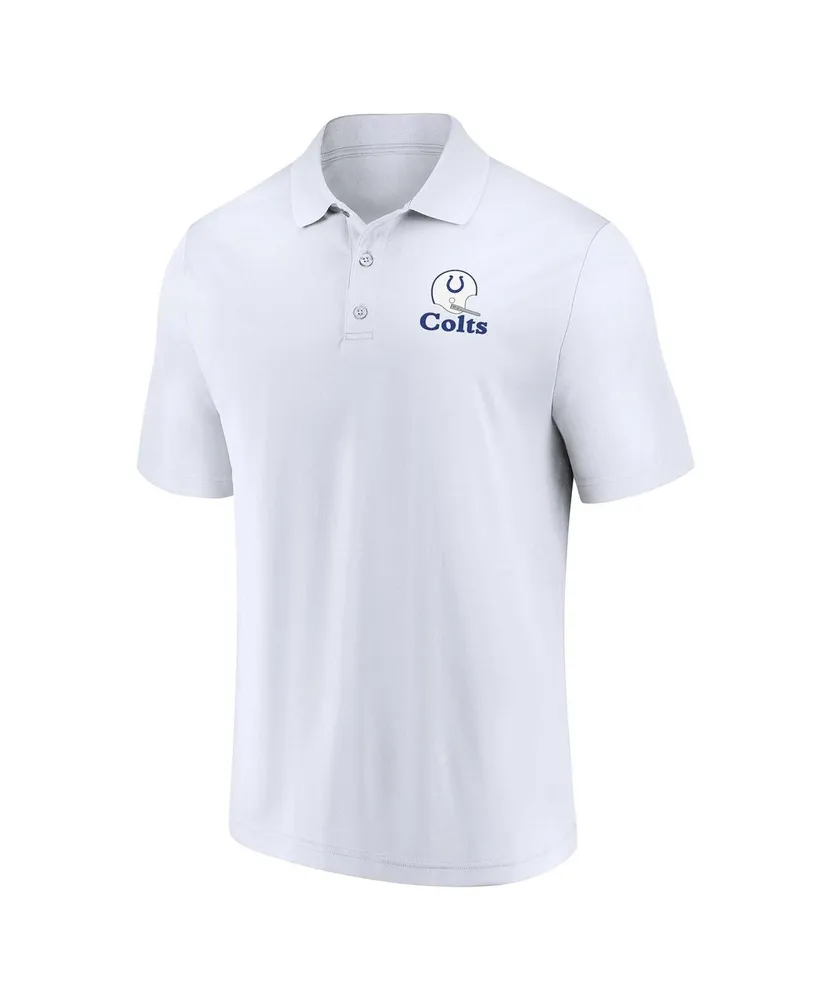 Men's Fanatics White, Royal Distressed Indianapolis Colts Throwback Two-Pack Polo Shirt Set