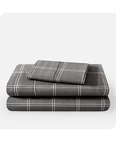 Bare Home Ultra-Soft Double Brushed Print Twin Sheet Set - Plaid