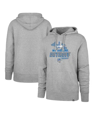 Men's '47 Brand Gray Detroit Lions We Are One Regional Headline Pullover Hoodie