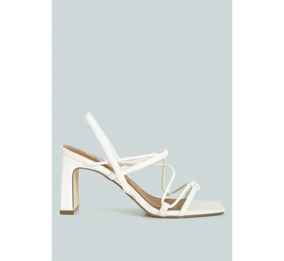 Women's Two Strings Slingback Slim Block Heel Sandals