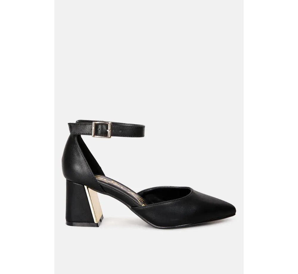 Myla Faux Leather Metallic Sling Heeled Sandals