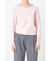 Women's Rhinestone Knit Sweater Top