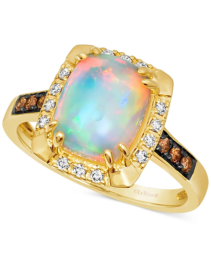 Le Vian Neopolitan Opal (1-5/8 ct. t.w.) & Diamond (1/5 ct. t.w.) Halo Ring in 14k Gold