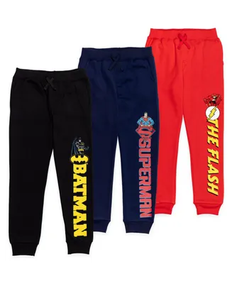 Justice League Little Boys Batman Superman Flash 3 Pack Jogger Pants