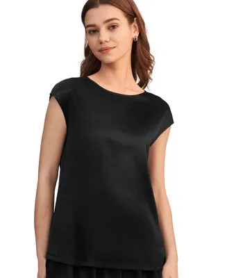Lilysilk Women's Basic Cap Sleeves Silk Tee