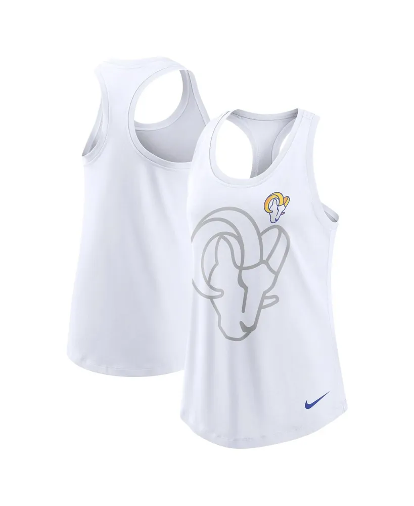 Women's Nike White Los Angeles Rams Tri-Blend Scoop Neck Racerback Tank Top