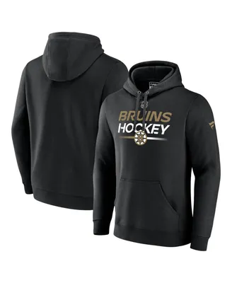 Men's Fanatics Black Boston Bruins Authentic Pro Pullover Hoodie