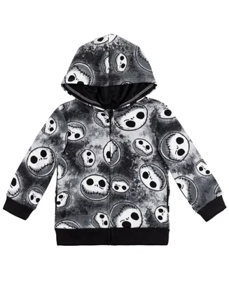 Nightmare Before Christmas Disney Jack Skellington Fleece Zip Up Hoodie Toddler |Child Boys
