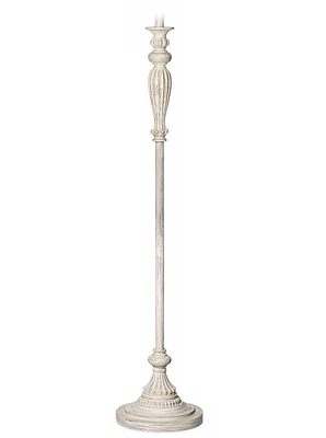 Traditional Vintage like Shabby Chic Floor Lamp Standing Base 60" Tall Antique White Washed Decor for Living Room Reading House Bedroom Family Home Of