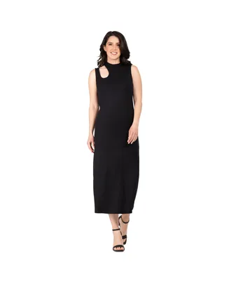 Women's Elegant Cut-Out Knit Jersey Tank Dress