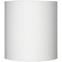 White Tall Linen Medium Drum Lamp Shade 14" Top x 14" Bottom x 15" High (Spider) Fully Assembled Replacement with Harp and Finial for Table Lamps