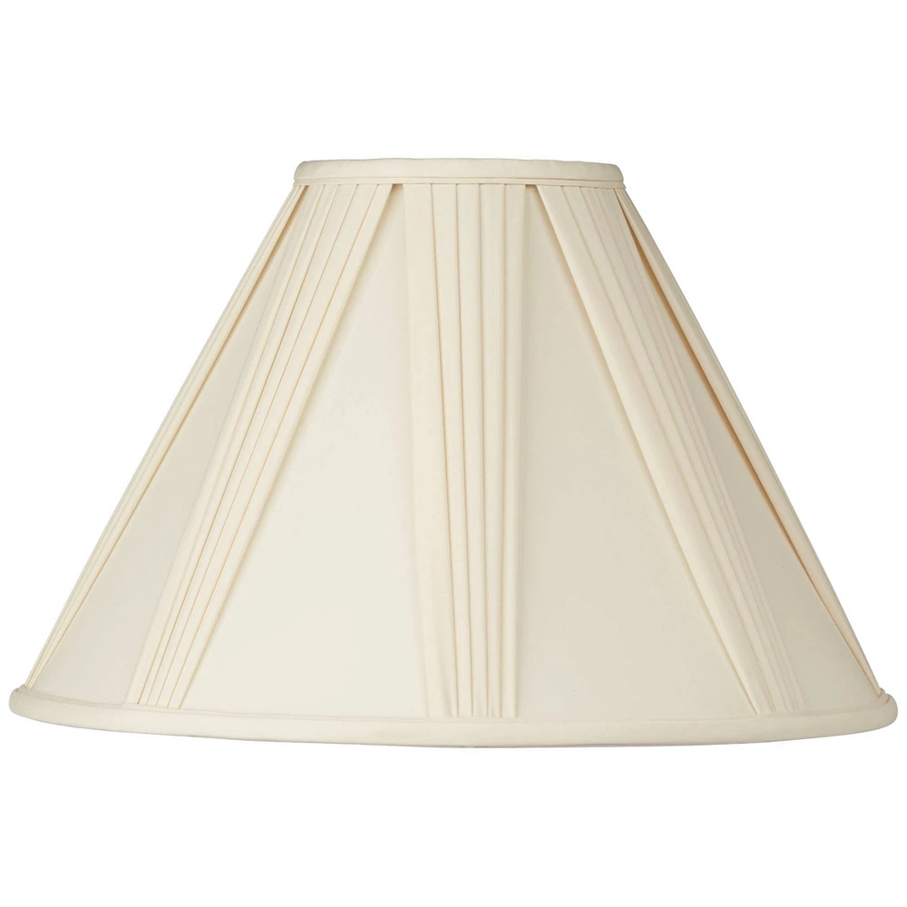 Empire Lamp Shade Ivory French Drape White Large 6" Top x 17" Bottom x 12" High Spider with Replacement Harp and Finial Fitting - Springcrest