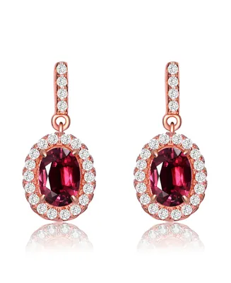 18k Rose Gold Plated Cubic Zirconia Dangle Earrings