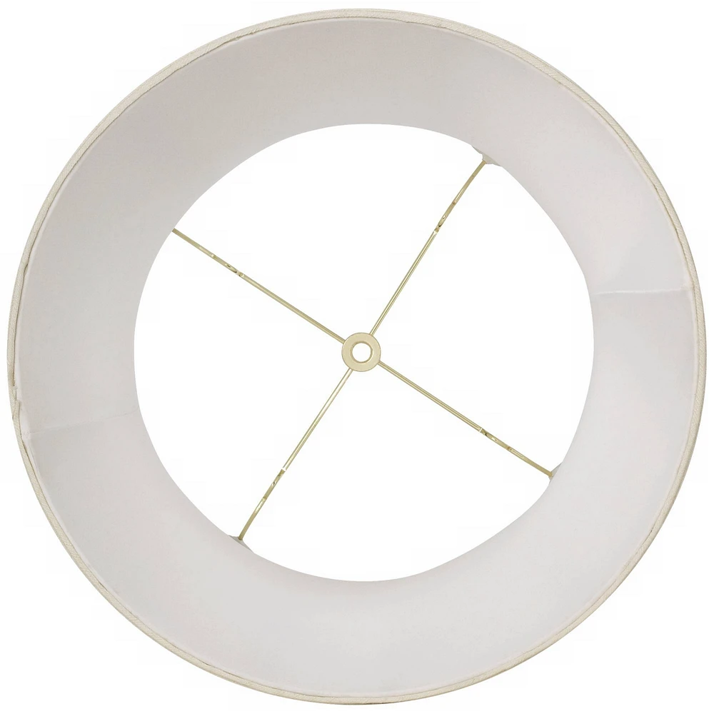 Creme Medium Deep Drum Lamp Shade 12" Top x 14" Bottom x 16" High (Spider) Replacement with Harp and Finial - Springcrest