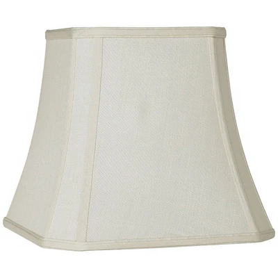 Creme Small Square Cut Corner Lamp Shade 8" Top x 12" Bottom x 11" Slant x 10.5" High (Spider) Replacement with Harp and Finial - Springcrest
