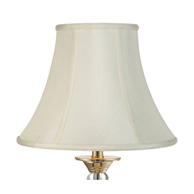 Creme Medium Bell Lamp Shade 7" Top x 14" Bottom x 11" Slant x 10.5" High (Spider) Replacement with Harp and Finial - Springcrest
