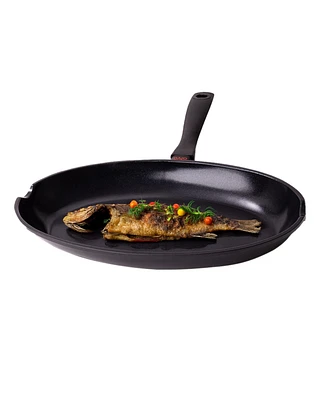 Alva Energy Ceramic Whole Fish Frying Pan - 13.4" Oval, Non-Toxic, Pfas/Pfoa/Ptfe-Free