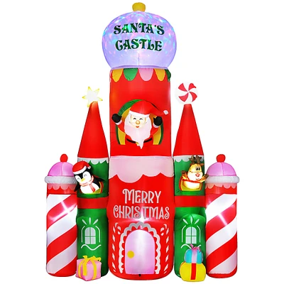 Giant 10ft Christmas Inflatables Decorations Candy Castle Santa Claus w/ Light