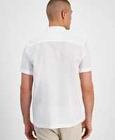 Sun + Stone Men's Blake Linen Chambray Short Sleeve Button-Front Shirt, Created for Macy's