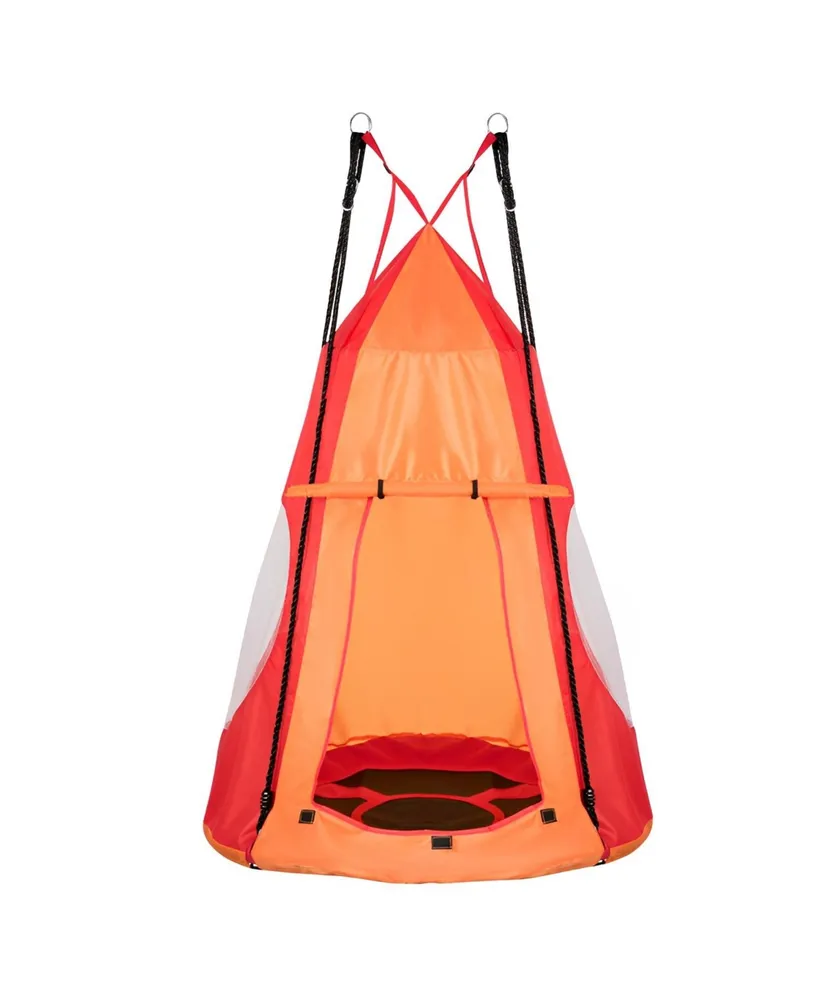 Sugift Kids 2-in-1 40 Inch Hanging Chair Detachable Swing Tent