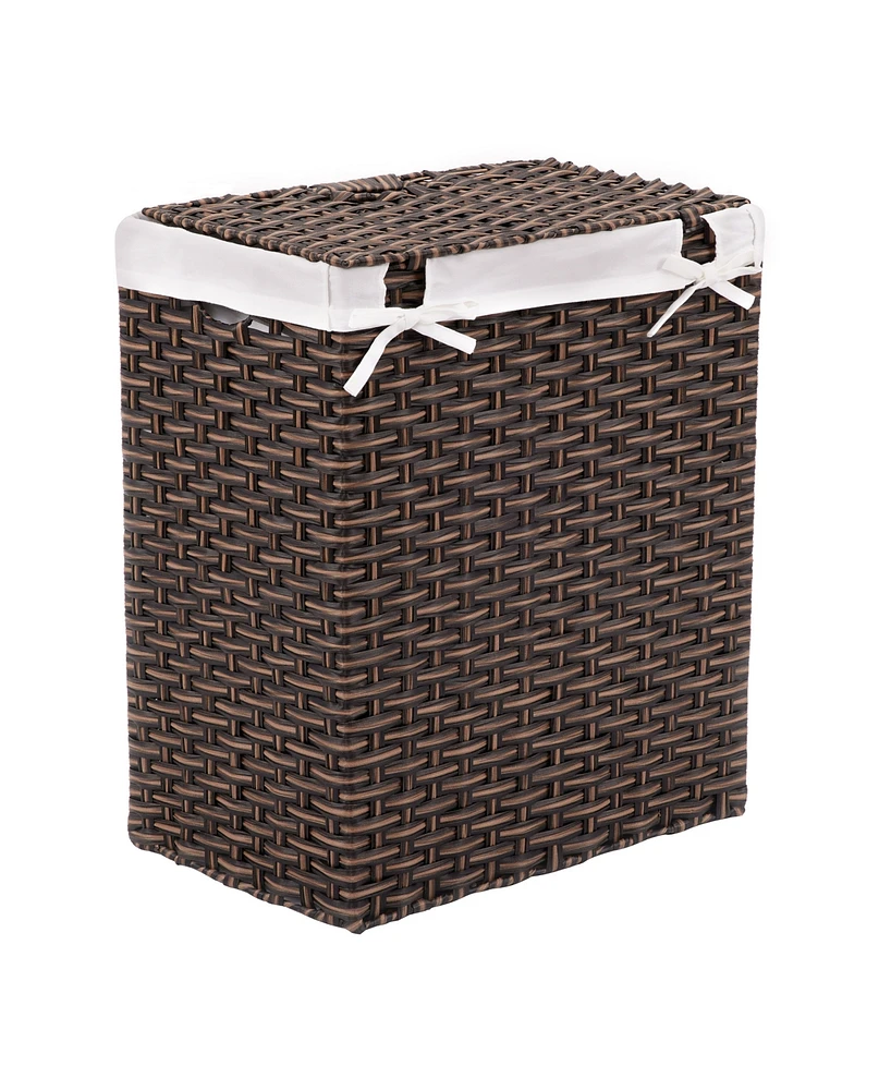 Seville Classics Handwoven Lidded Laundry Hamper
