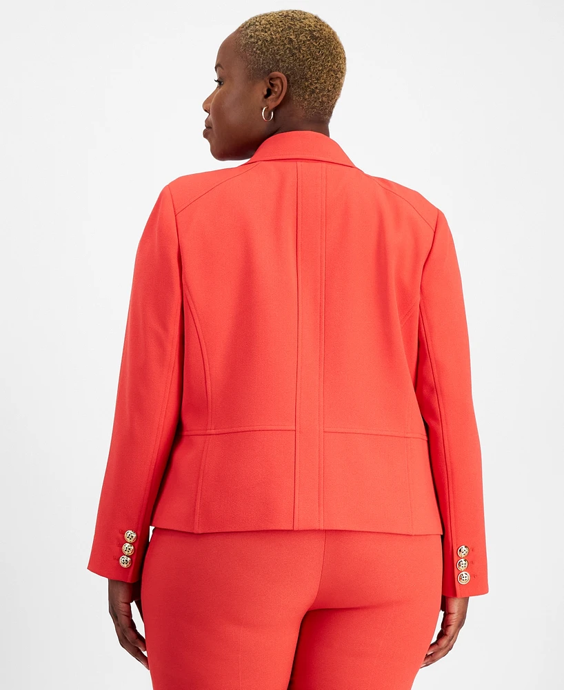 Tahari Asl Plus Faux Double-Breasted Blazer
