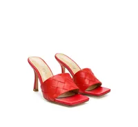 carmen woven strap mid heel sandals