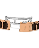 Rado Women's Swiss Centrix Brown Ceramic & Rose Gold Pvd Bracelet Watch 31mm