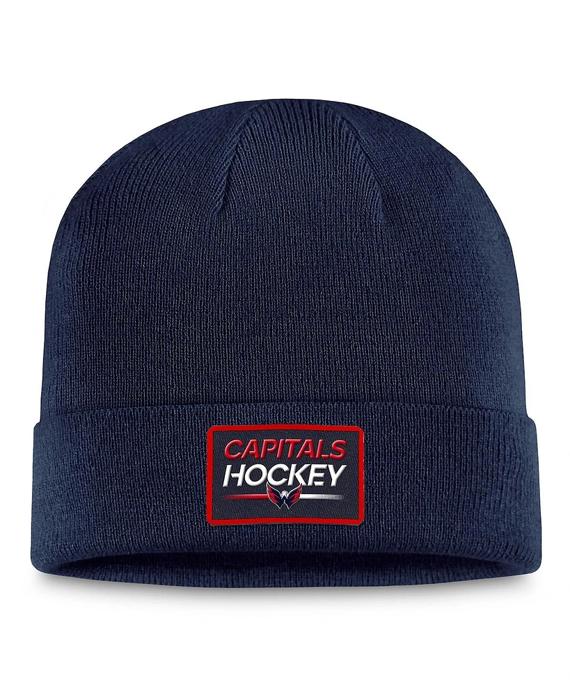 Men's Fanatics Navy Washington Capitals Authentic Pro Cuffed Knit Hat