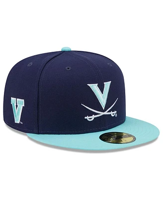 Men's New Era Navy, Light Blue Virginia Cavaliers 59FIFTY Fitted Hat