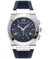 Salvatore Ferragamo Men's Swiss Chronograph Blue Rubber Strap Watch 42mm