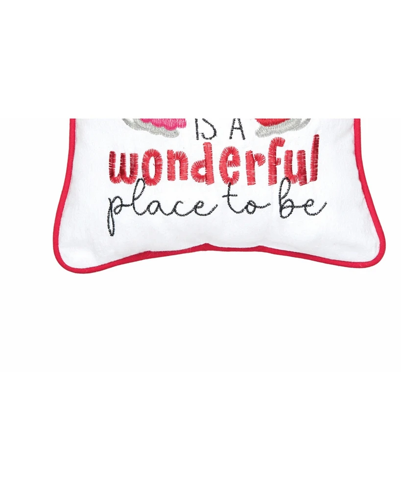 10" x 10" Together Is A Wonderful Place To Be Mouse Valentine's Day Small/Petite Accent Pillow