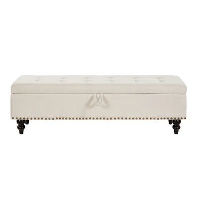 59" Bed Bench Ottoman with Storage Fabric