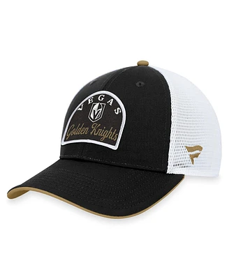 Men's Fanatics Black, White Vegas Golden Knights Fundamental Adjustable Hat