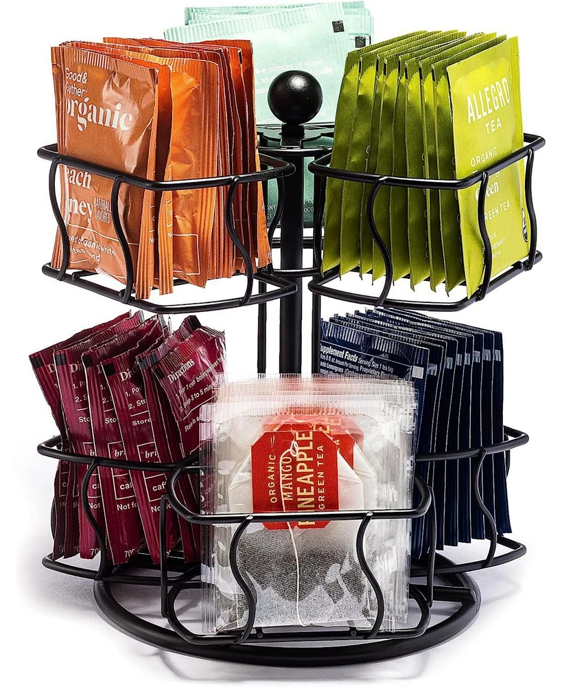 Sorbus Tea Bag 2 Tier Lazy Susan Organizer