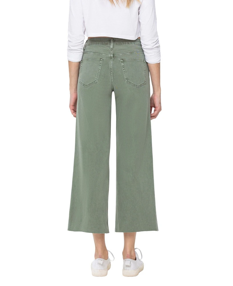 Vervet Women's High Rise Cropped Wide Leg Jeans